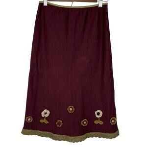 VTG Jules Allen Skirt S Style 82264 Boho Romantic Cottagecore Floral Embroidery